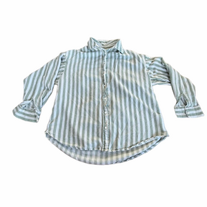 Stradivarius Striped Button-Front Women’s Blouse - Light Green & White
